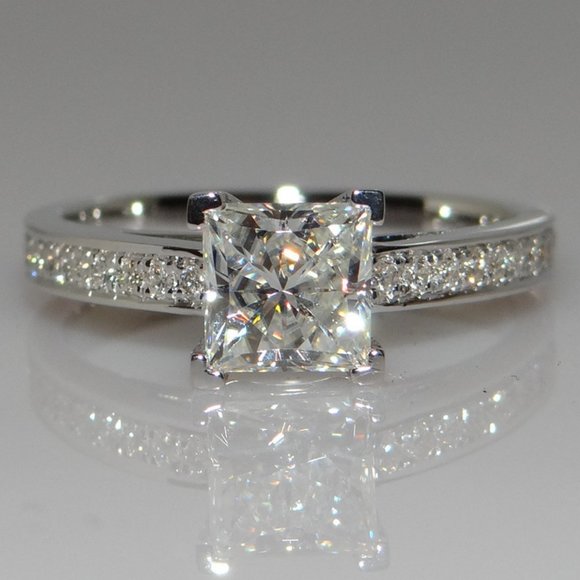 Jewelry - NEW 925 Silver Princess Cut Diamond Ring K